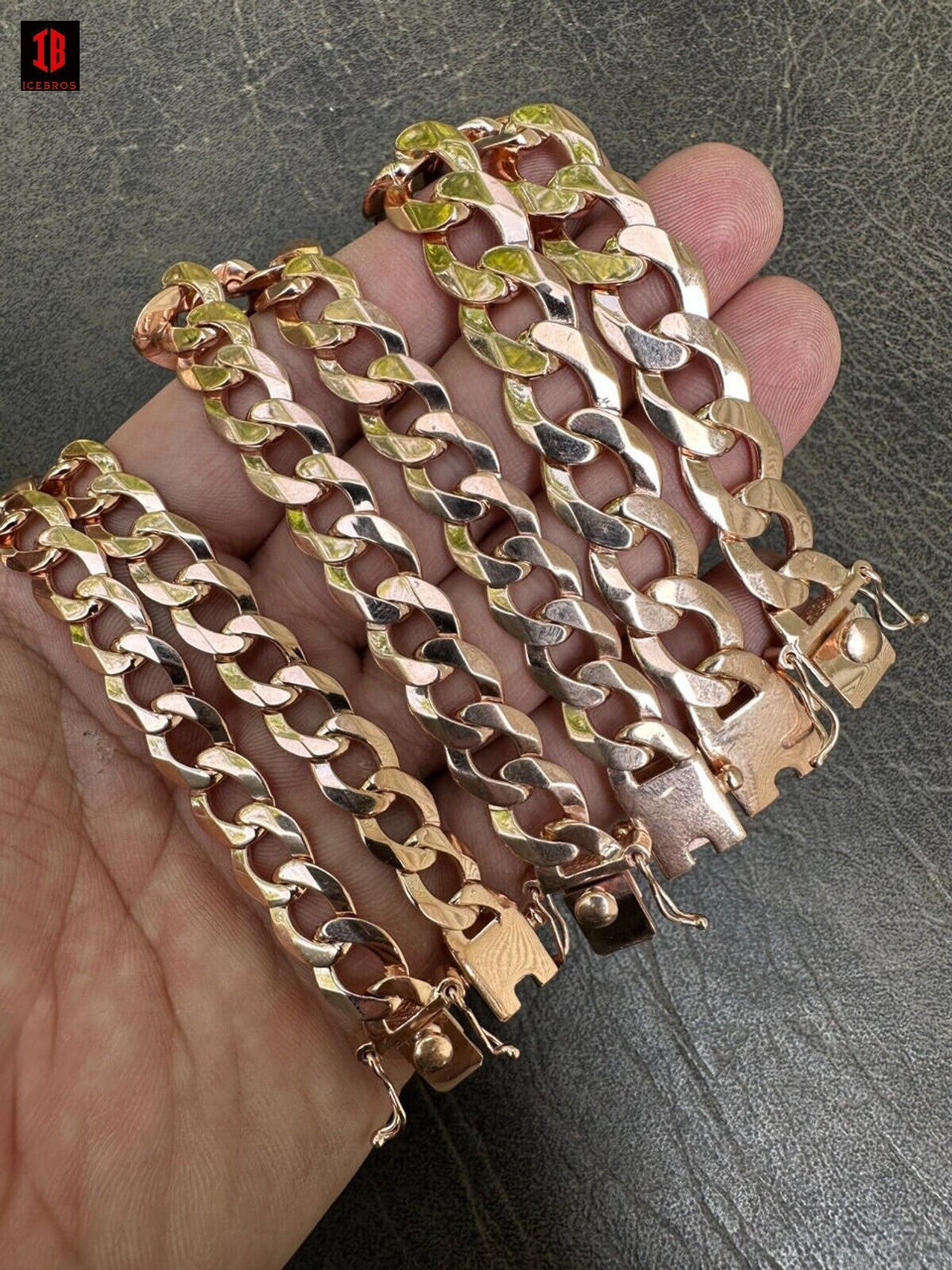 Flat ITALY Curb Cuban Link Chain Bracelet 14K Gold Over 925 Sterling Silver Sleek Boxed Clasp