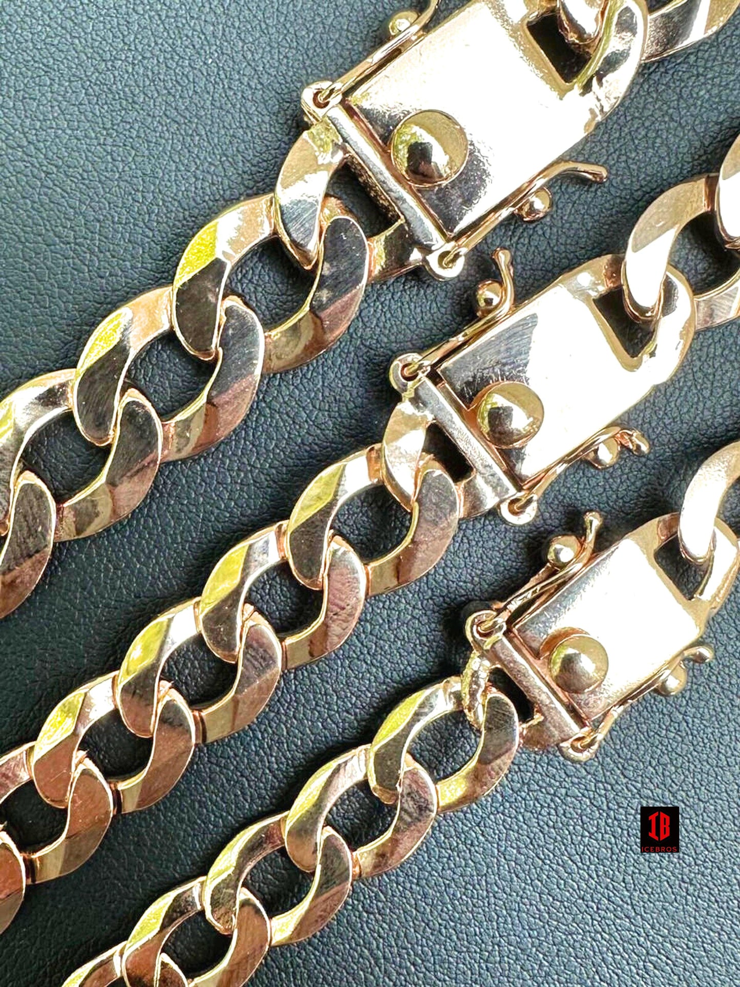 Flat ITALY Curb Cuban Link Chain Bracelet 14K Gold Over 925 Sterling Silver Sleek Boxed Clasp
