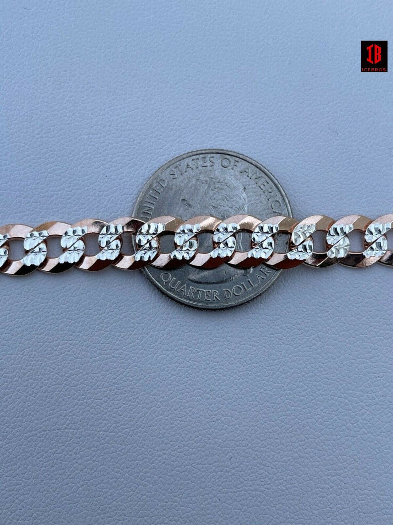 14k Rose Gold Vermeil Diamond Cut 925 Sterling Silver Flat Cuban Bracelet (3-11mm)