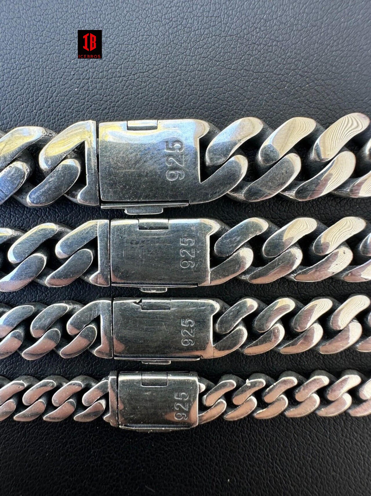 Miami Cuban Link Bracelet Box Lock 925 Silver Rhodium Coated (6-12mm)